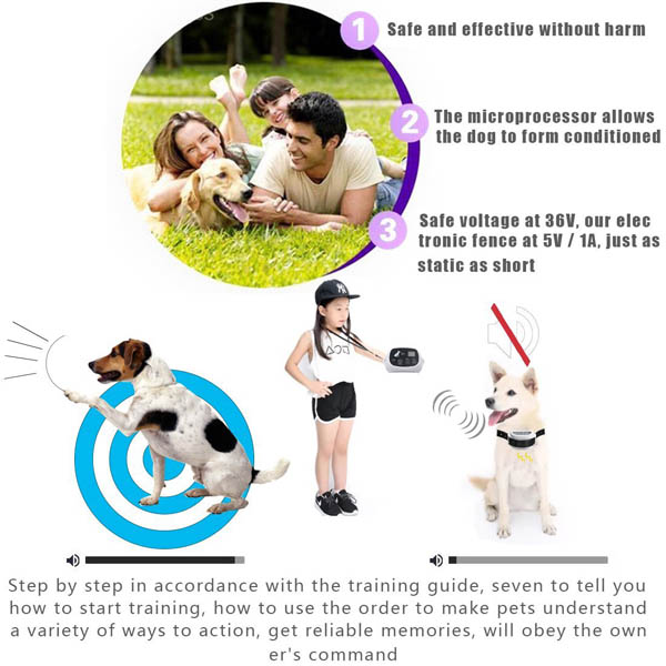Wireless Dog Fence Containment System Rechargeable Waterproof Collar