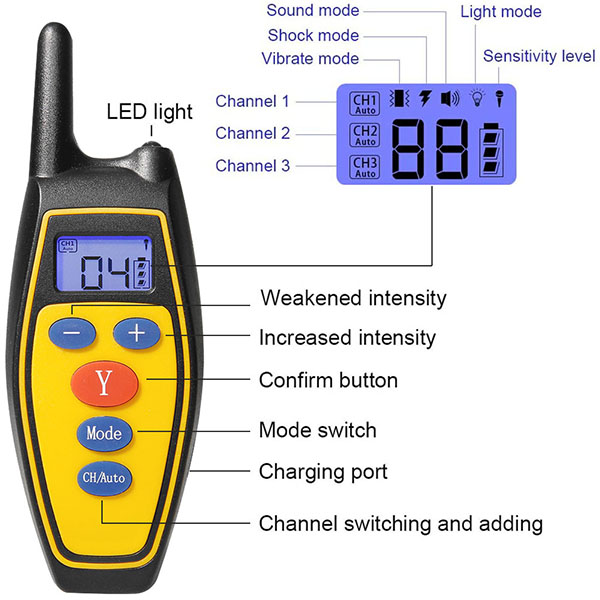 2 in 1 Dog Training Collar Automatic Anti Bark Control with Remote Rechargeable and Rainproof