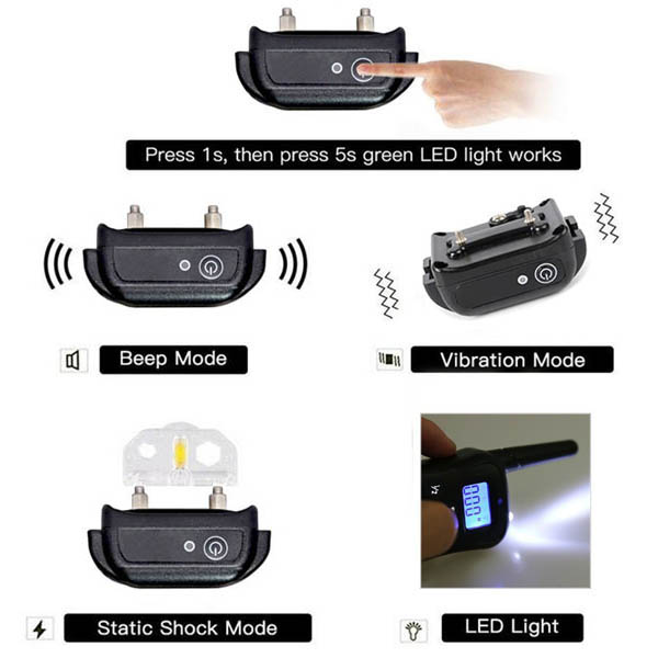 Rechargable 330YD Remote Dog Training Shock Collar for 2 Dog